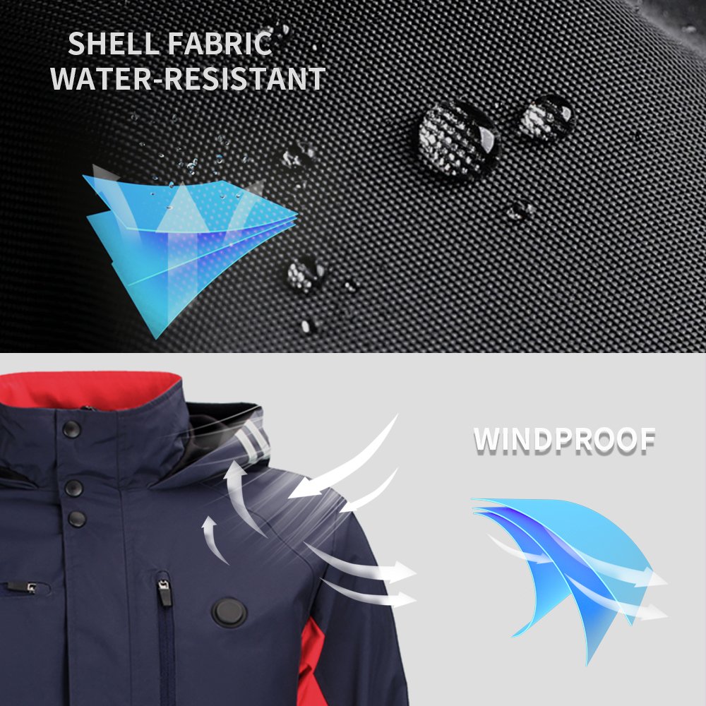 Custom Breathable Zipper Coat Hoodie Men Casual Self Heated Jacket Winter Lightweight WaterWindproof Daily Ski Hiking outdoor