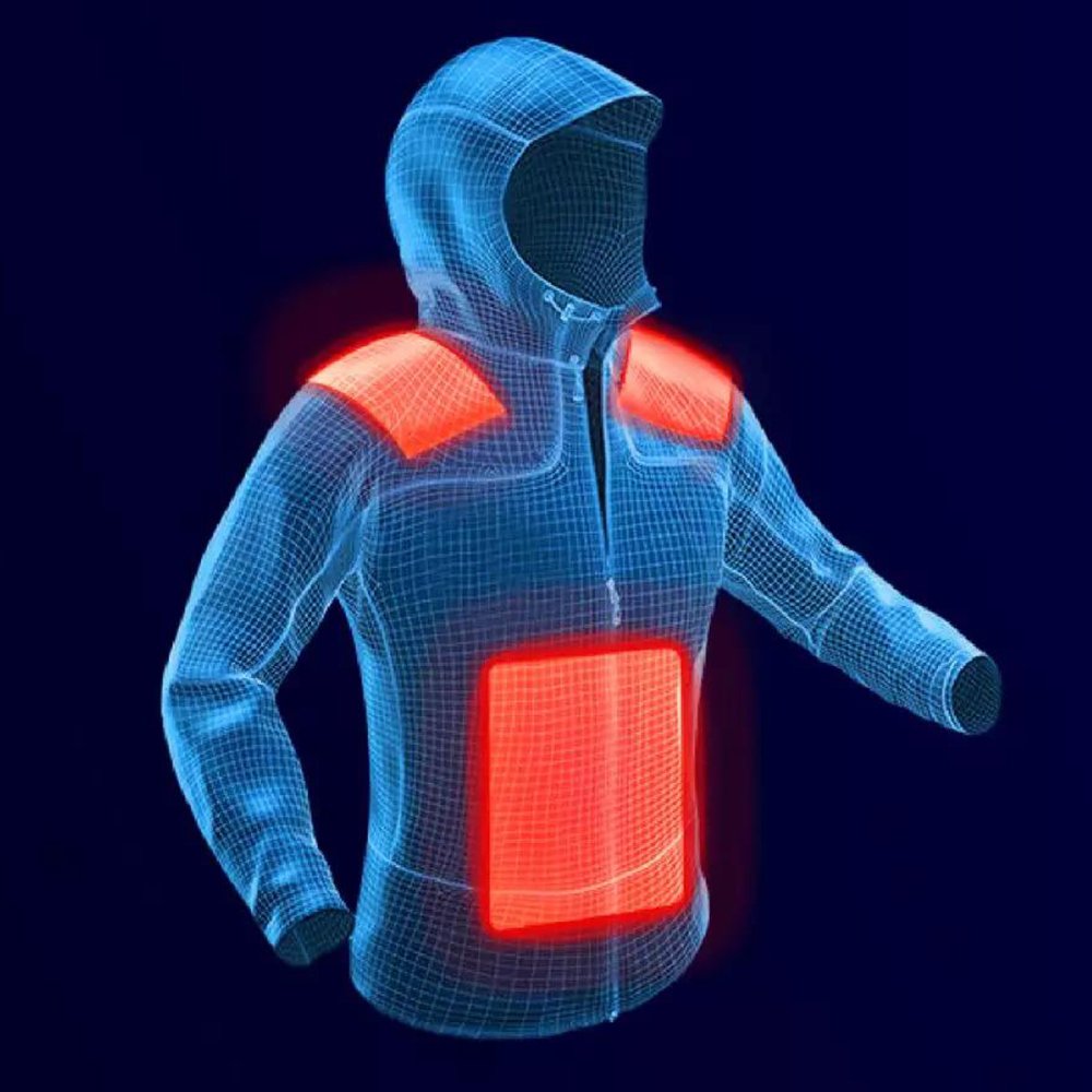Custom Breathable Zipper Coat Hoodie Men Casual Self Heated Jacket Winter Lightweight WaterWindproof Daily Ski Hiking outdoor