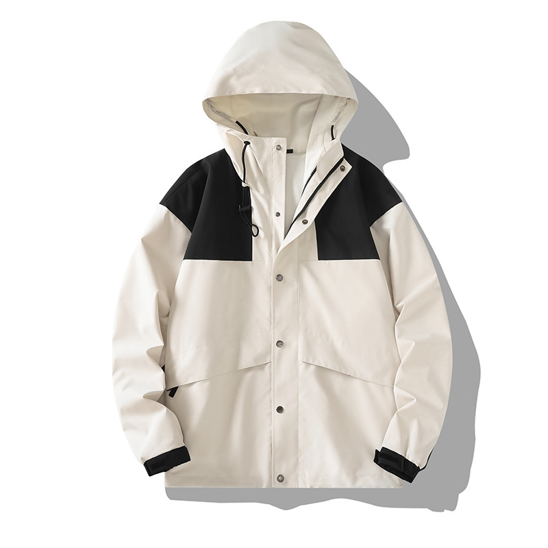 Sportswear Waterproof Hiking Jacket Outdoor Men's Breathable Hardshell Trench Jacket Lightweight Hooded Hardshell Jacket