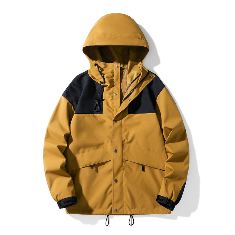 Sportswear Waterproof Hiking Jacket Outdoor Men's Breathable Hardshell Trench Jacket Lightweight Hooded Hardshell Jacket