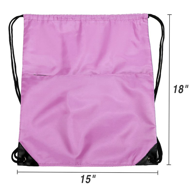 Foldable 210D Nylon Drawstring Backpack For Sports Gym Storage Bagpack with Zipper Pocket Foldable Waterproof Draw string Bags