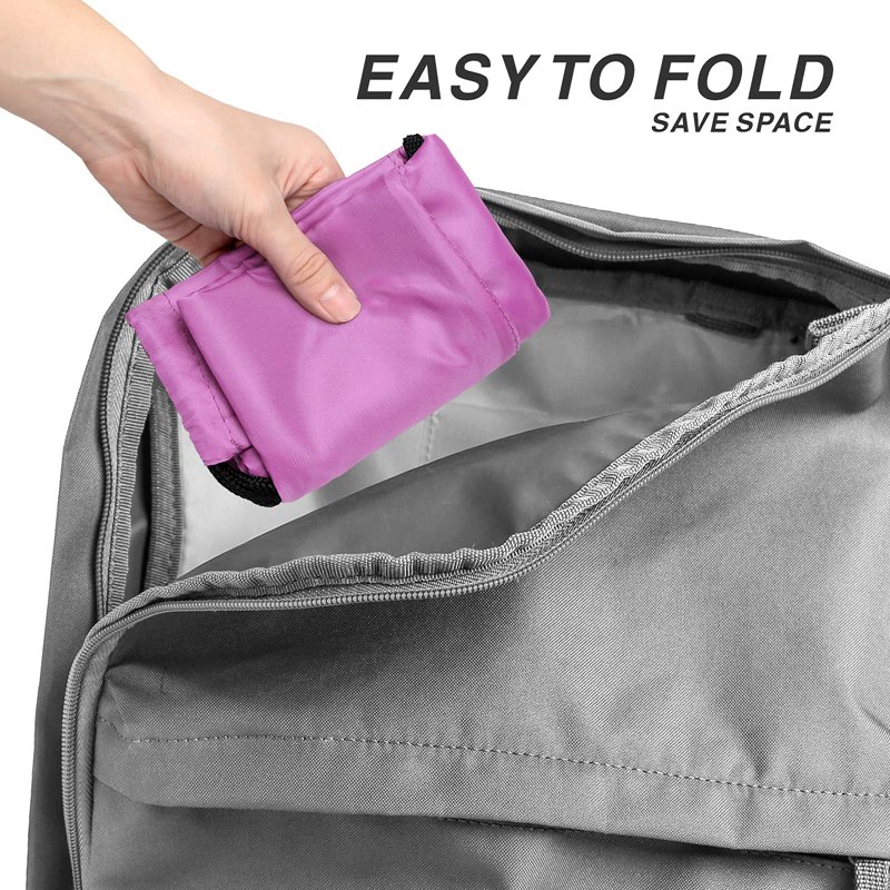Foldable 210D Nylon Drawstring Backpack For Sports Gym Storage Bagpack with Zipper Pocket Foldable Waterproof Draw string Bags