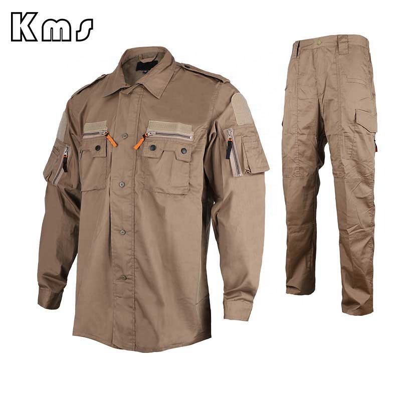 KMS Custom Wholesale Outdoor Khaki Combat Camouflage Uniforms Tactical Clothing For Security Guards Training/Hunting