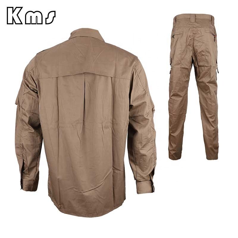 KMS Custom Wholesale Outdoor Khaki Combat Camouflage Uniforms Tactical Clothing For Security Guards Training/Hunting