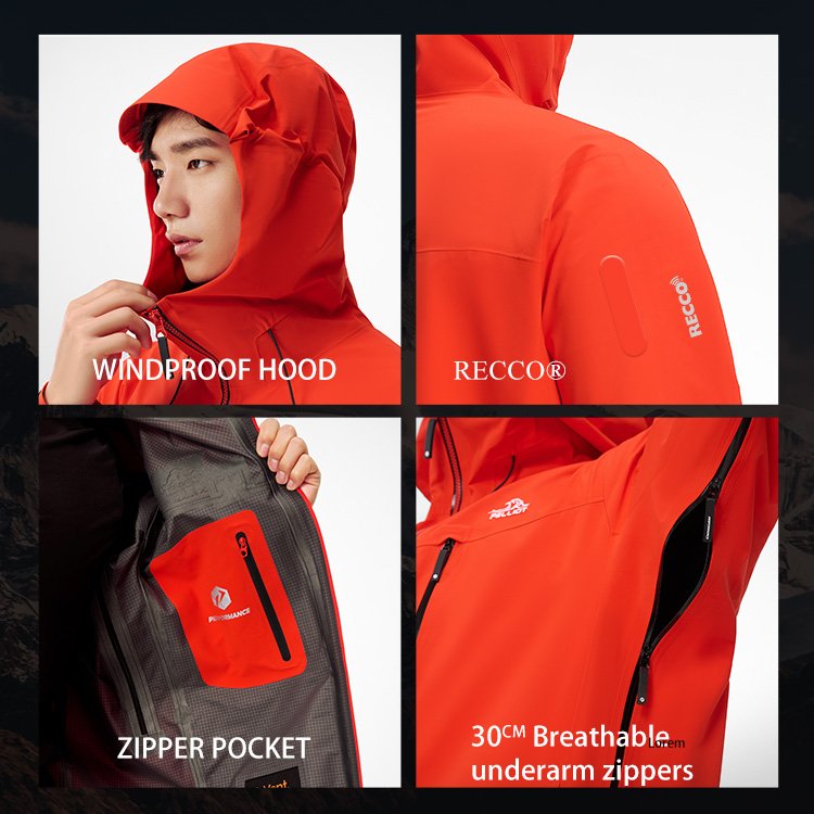 Windbreaker Hiking Waterproof 20000mm Jacket Men Winter Single Layer Outdoor High Quality event hard shell jacket