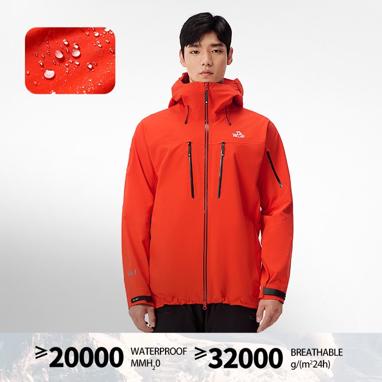 Windbreaker Hiking Waterproof 20000mm Jacket Men Winter Single Layer Outdoor High Quality event hard shell jacket