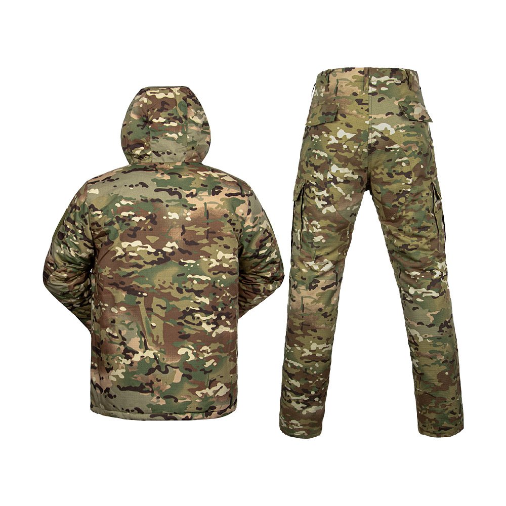 American Heavy-Duty Tactical Winter Jacket for Men Cotton Camouflage Casual Style Zipper Closure Thickened Polar Outdoor Coat