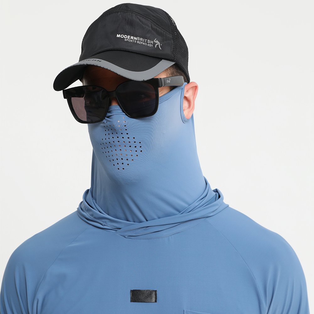 Custom Fishing Shirts Uv Protection Quick Dry Fishing Long Sleeve Shirts With Hoodie For Men Uv Protection