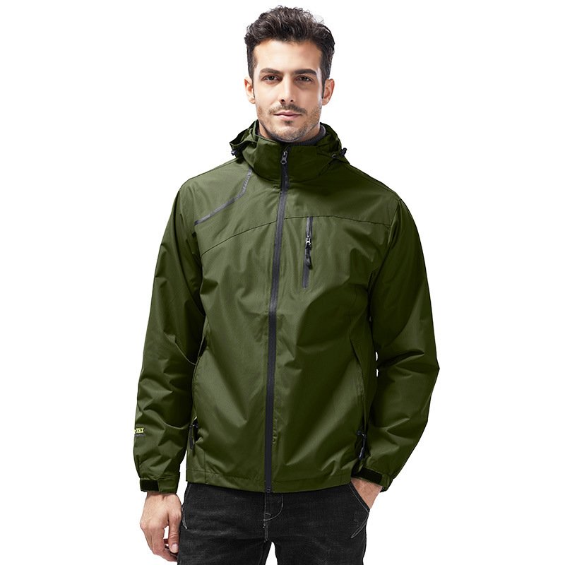 Men's Hooded Outdoor Cycling Hiking Rain Jacket Breathable Waterproof Windbreaker Men's Jackets