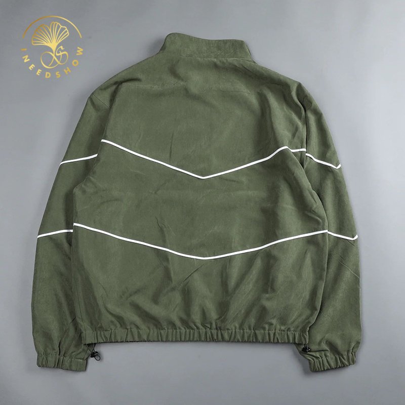 Spring And Autumn Gym Full Zipper Reflective Polyester Sports Outdoor Waterproof Long Sleeve Jackets For Men
