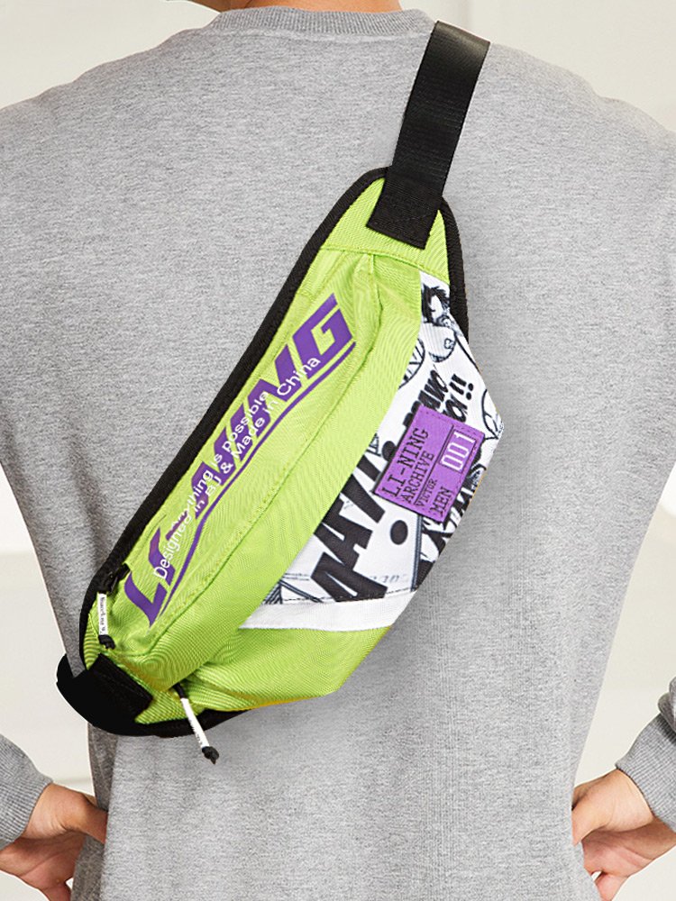Li Ning's waist bag, slashy chest bag, man's sports bag, new girl's mobile bag, multi-purpose one-shoulder bag