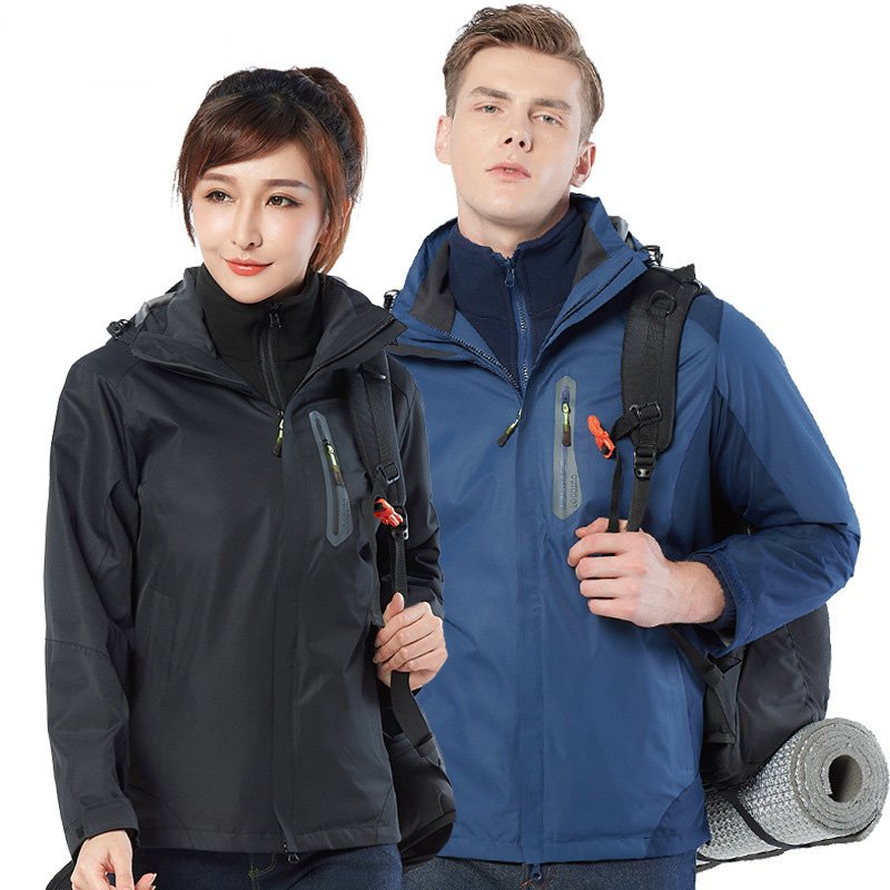 Winter Outdoor Climbing Hiking Wear 3 In 1 Waterproof Coat Unsex Fishing Snow Ski Jacket Inner Warm Fleece Hooded Windbreaker