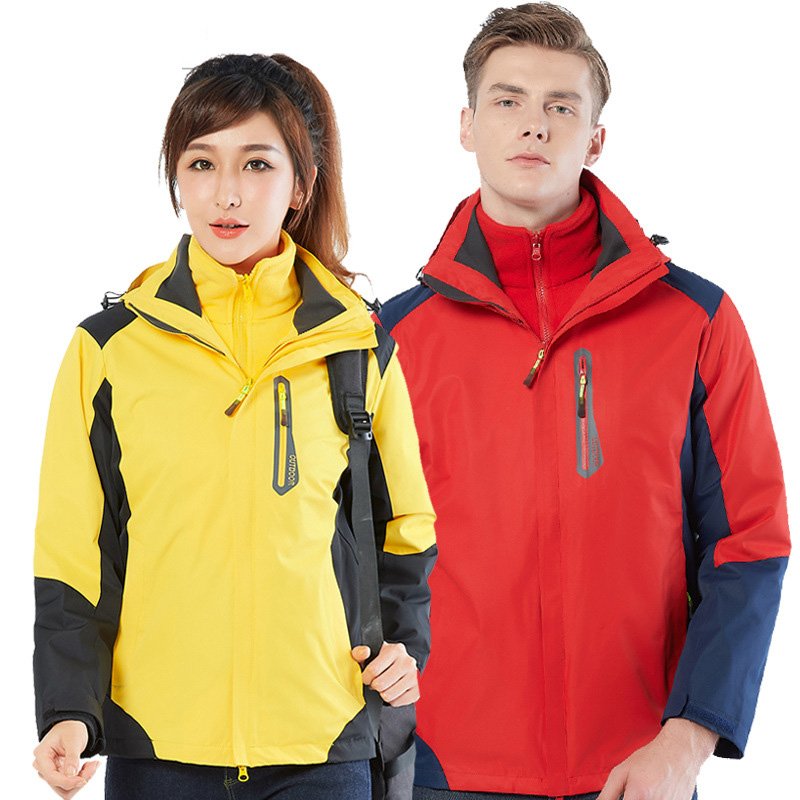 Winter Outdoor Climbing Hiking Wear 3 In 1 Waterproof Coat Unsex Fishing Snow Ski Jacket Inner Warm Fleece Hooded Windbreaker