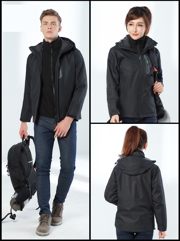 Winter Outdoor Climbing Hiking Wear 3 In 1 Waterproof Coat Unsex Fishing Snow Ski Jacket Inner Warm Fleece Hooded Windbreaker