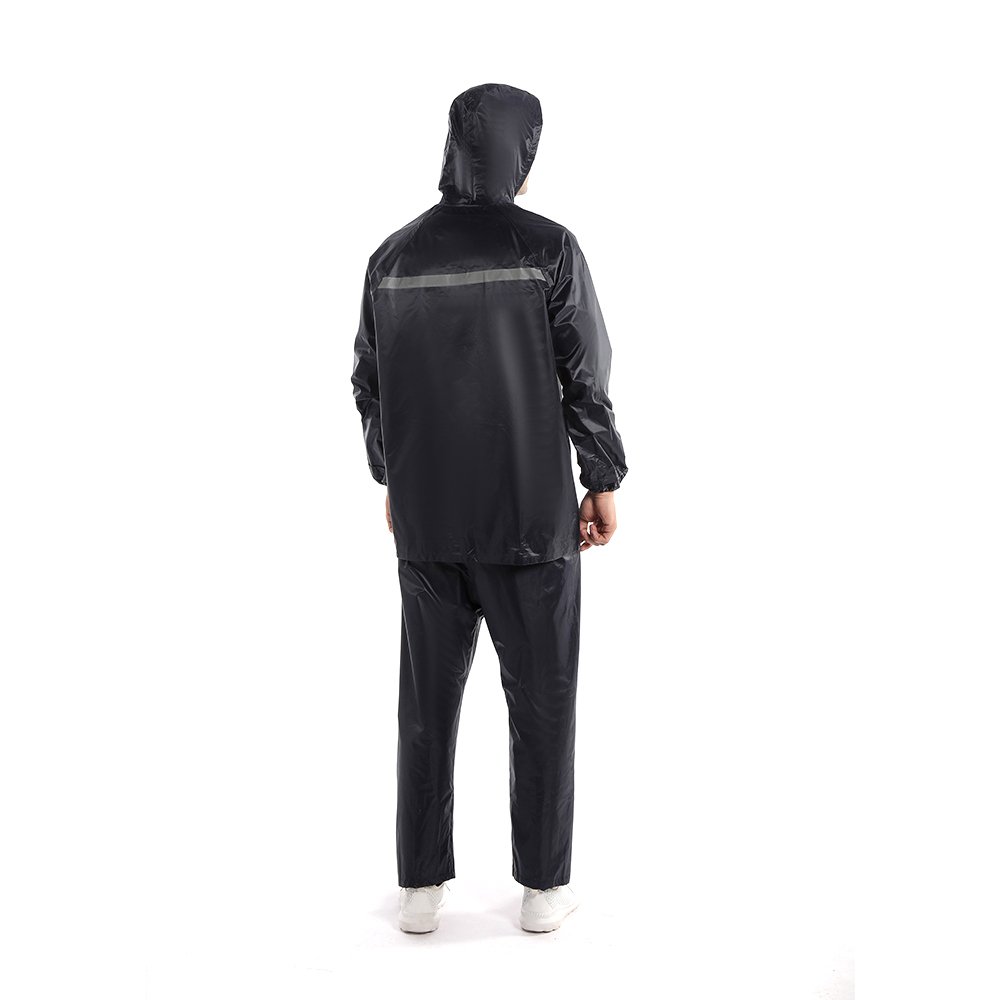 Safety Hooded Reflective Stripes Nylon Pvc Raincoat Logo Raincoat Hiking Raincoat Waterproof