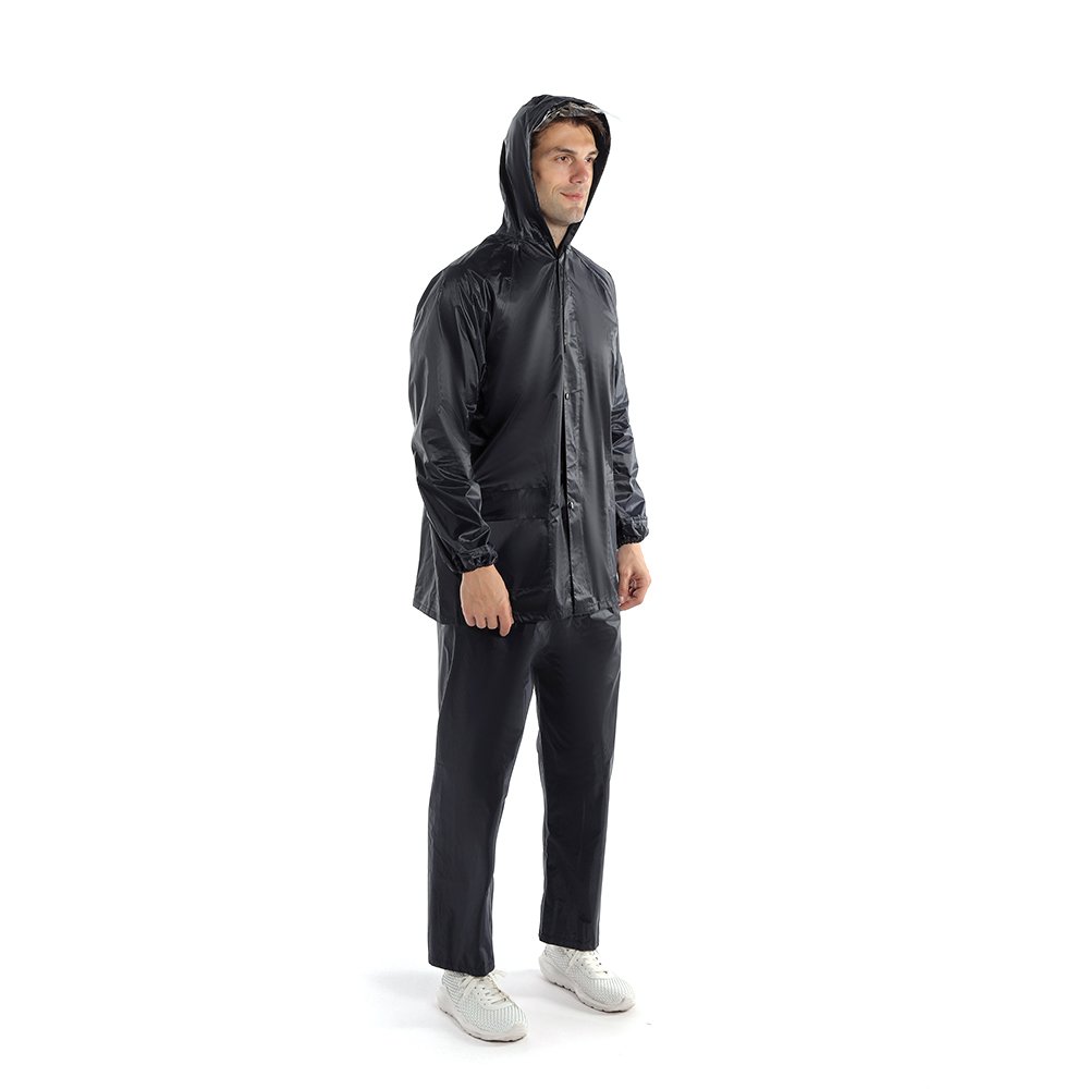 Safety Hooded Reflective Stripes Nylon Pvc Raincoat Logo Raincoat Hiking Raincoat Waterproof