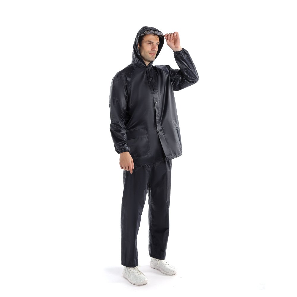 Safety Hooded Reflective Stripes Nylon Pvc Raincoat Logo Raincoat Hiking Raincoat Waterproof