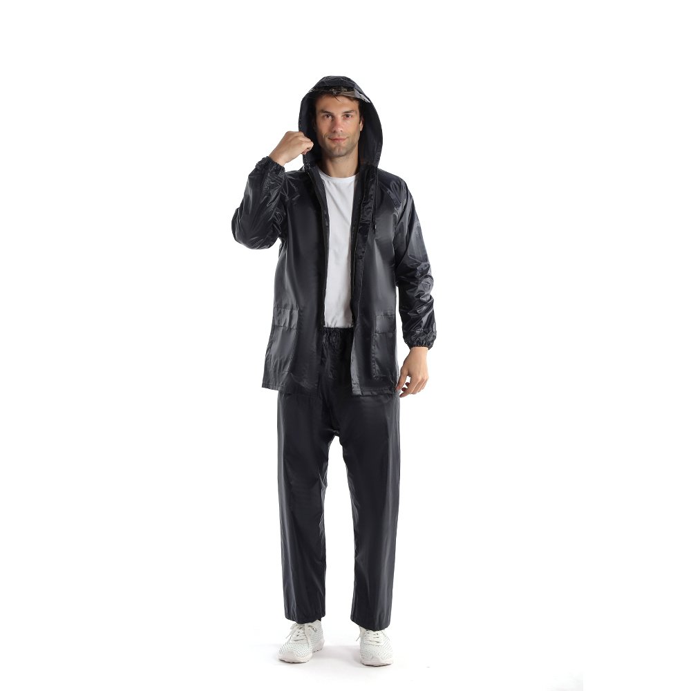 Safety Hooded Reflective Stripes Nylon Pvc Raincoat Logo Raincoat Hiking Raincoat Waterproof