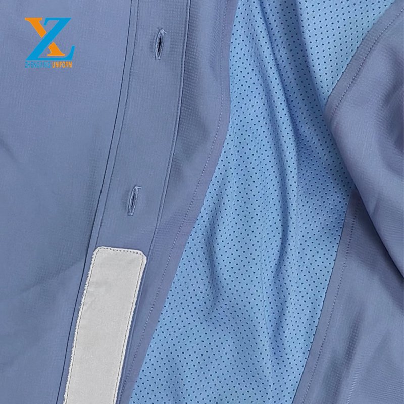 Men's Long Sleeve Mixed Material fishing Shirt Quick Drying Hiking Lightweight outdoor shirt