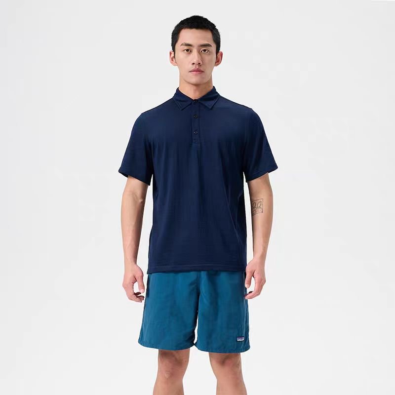 Outdoor Summer Men's Merino Wool quick-drying shirt lapel short-sleeved POLO shirt Merino Hiking breathable T-shirt