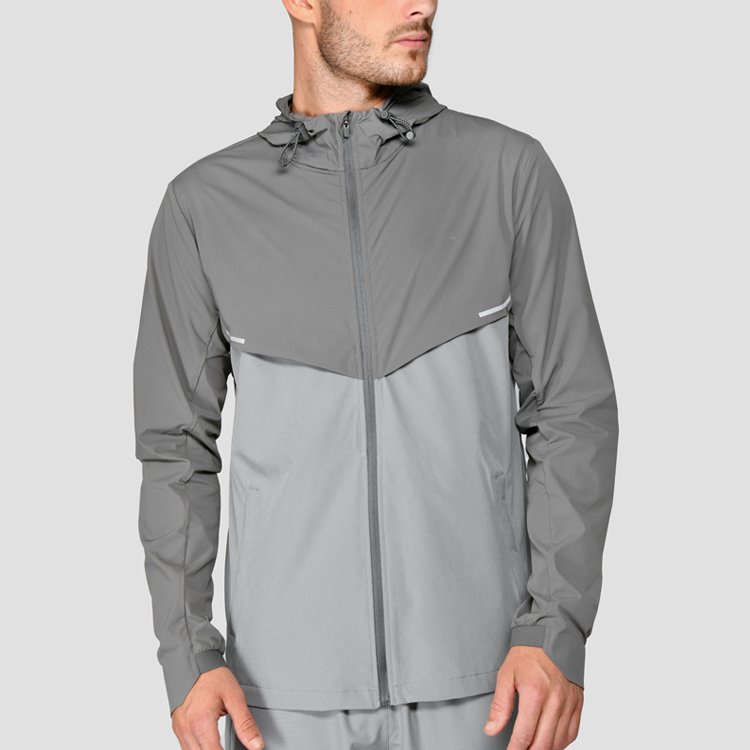 Custom Quick Dry Polyester Color Block Nylon 2 Piece Jogger Set Windbreaker Outdoor Sports Training Tracksuit Set For Men