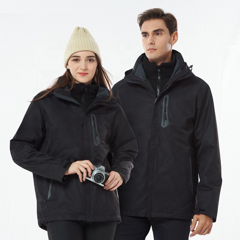 Winter Outdoor Climbing Hiking Wear 3 In 1 Waterproof Coat Unsex Fishing Snow Ski Jacket Inner Warm Fleece Hooded Windbreaker
