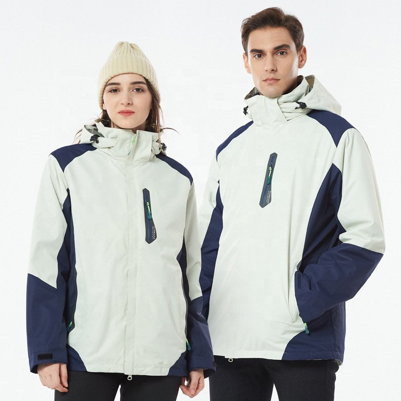 Winter Outdoor Climbing Hiking Wear 3 In 1 Waterproof Coat Unsex Fishing Snow Ski Jacket Inner Warm Fleece Hooded Windbreaker