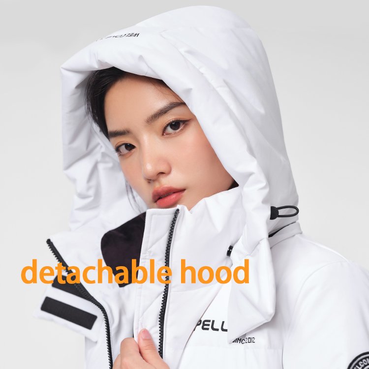 PELLIOT Print New Thickening Windproof Warm Ski Outdoor Women's Winter Hooded 650 Filling Goose Down Parka Puffer Jacket
