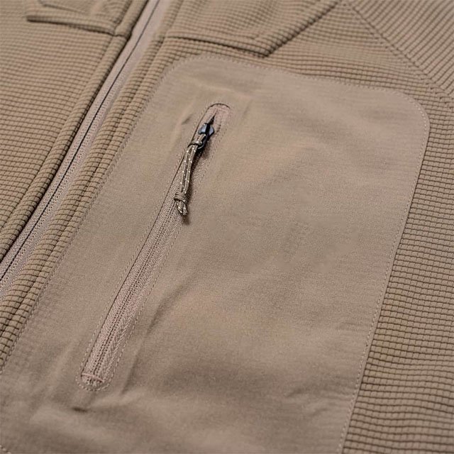 CONMR Ultra-Soft Microfleece Grid Lite Jacket Casual Style Softshell Water-Repellent Fleece Hunting Jacket with Zipper Closure
