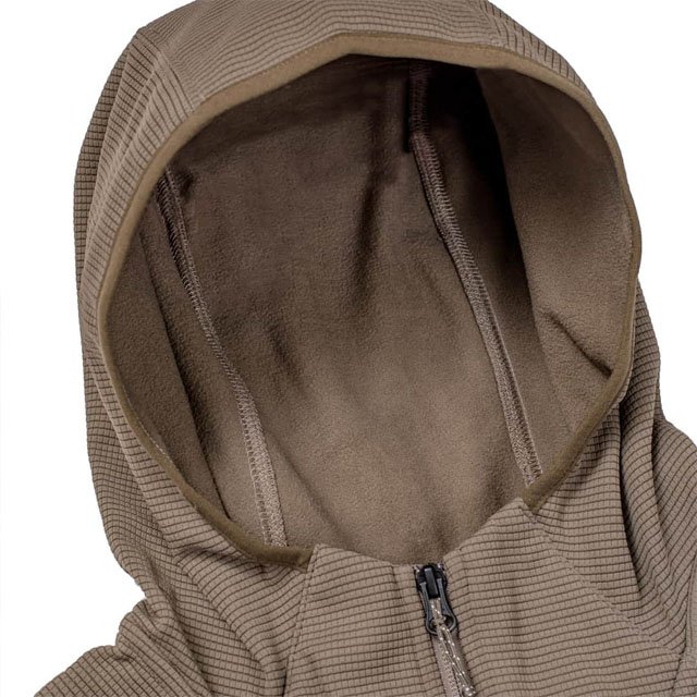 CONMR Ultra-Soft Microfleece Grid Lite Jacket Casual Style Softshell Water-Repellent Fleece Hunting Jacket with Zipper Closure