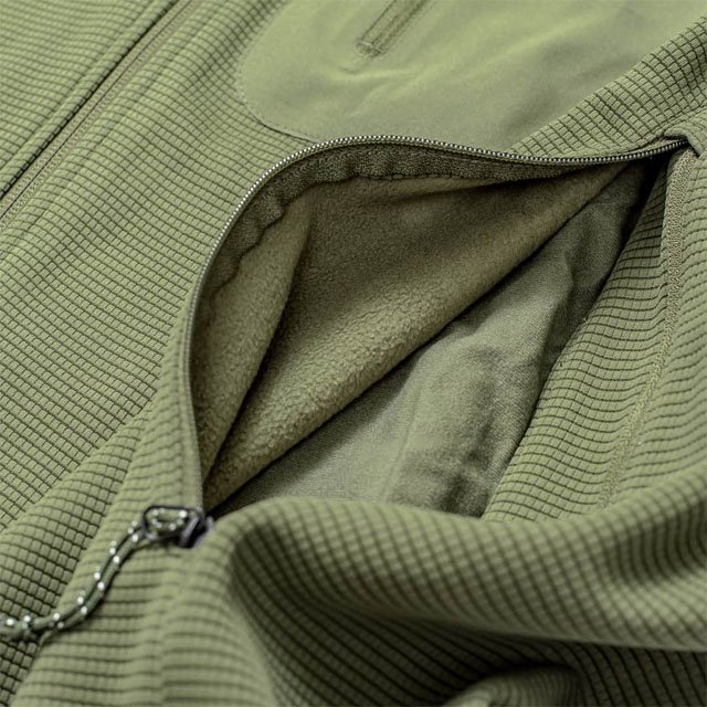 CONMR Ultra-Soft Microfleece Grid Lite Jacket Casual Style Softshell Water-Repellent Fleece Hunting Jacket with Zipper Closure