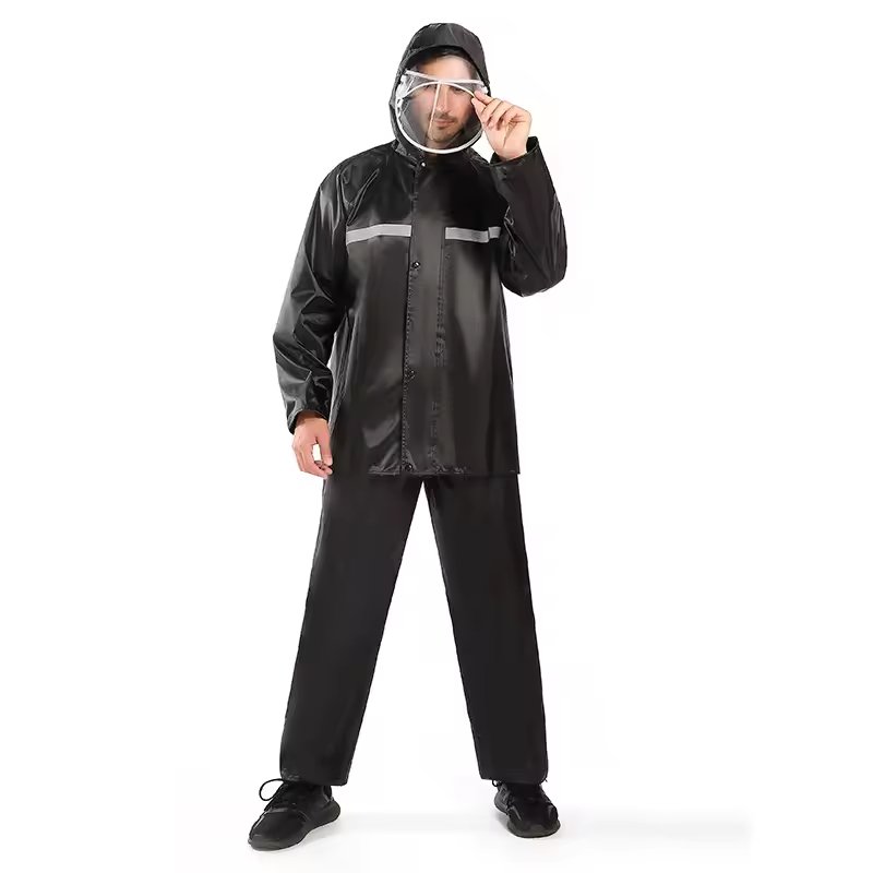 Hot Selling Impermeable Polyester Rain Suit Durable Waterproof Reusable Custom Adult Rain Coat Cycling Motorcycle Raincoat