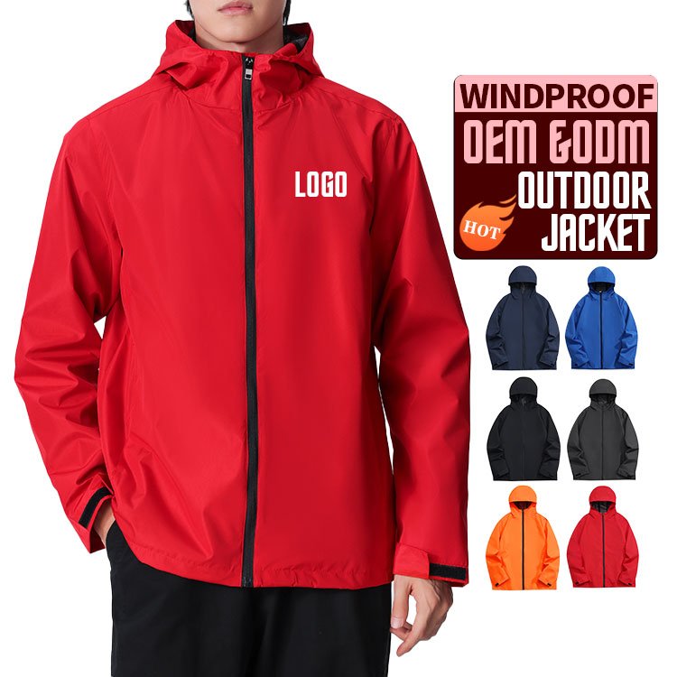 New Design Soft Shell Men Waterproof Lightweight Hooded Windbreaker Jacket Fishing Hiking Breathable Nylon Windbreaker Tracksuit
