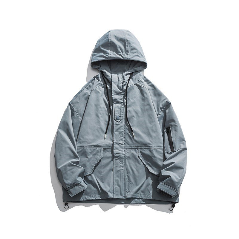 Men's Mountain Waterproof Jacket Outdoor Waterproof Hard Shell Hooded Jacket Running Hiking Rain Jacket