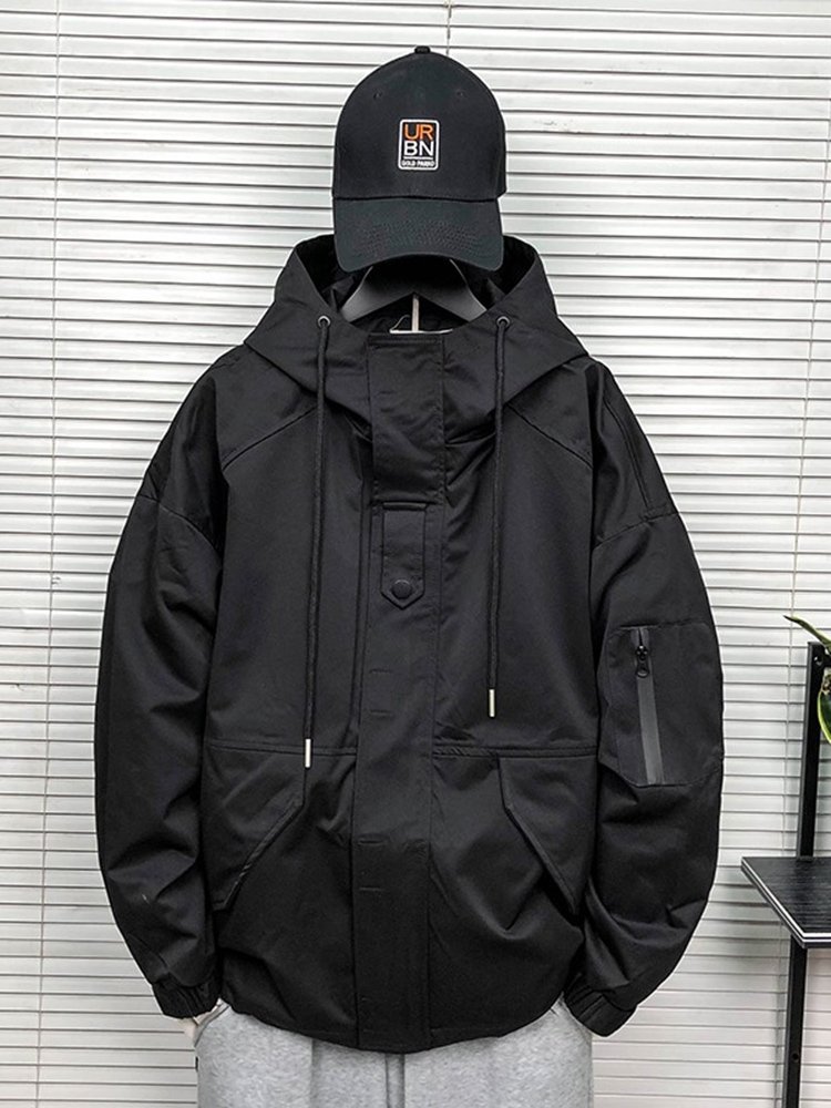 Men's Mountain Waterproof Jacket Outdoor Waterproof Hard Shell Hooded Jacket Running Hiking Rain Jacket