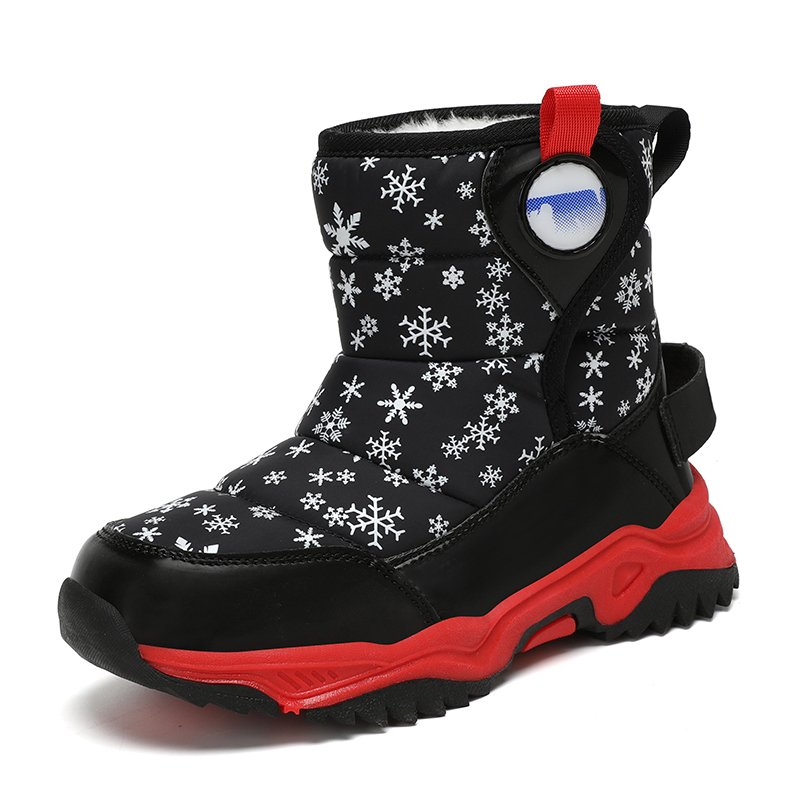 Children's snow boots Hiking shoes non-slip plus fleece thickened boots Warm shoes large children's cotton shoes