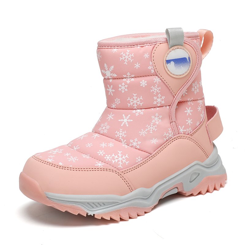 Children's snow boots Hiking shoes non-slip plus fleece thickened boots Warm shoes large children's cotton shoes