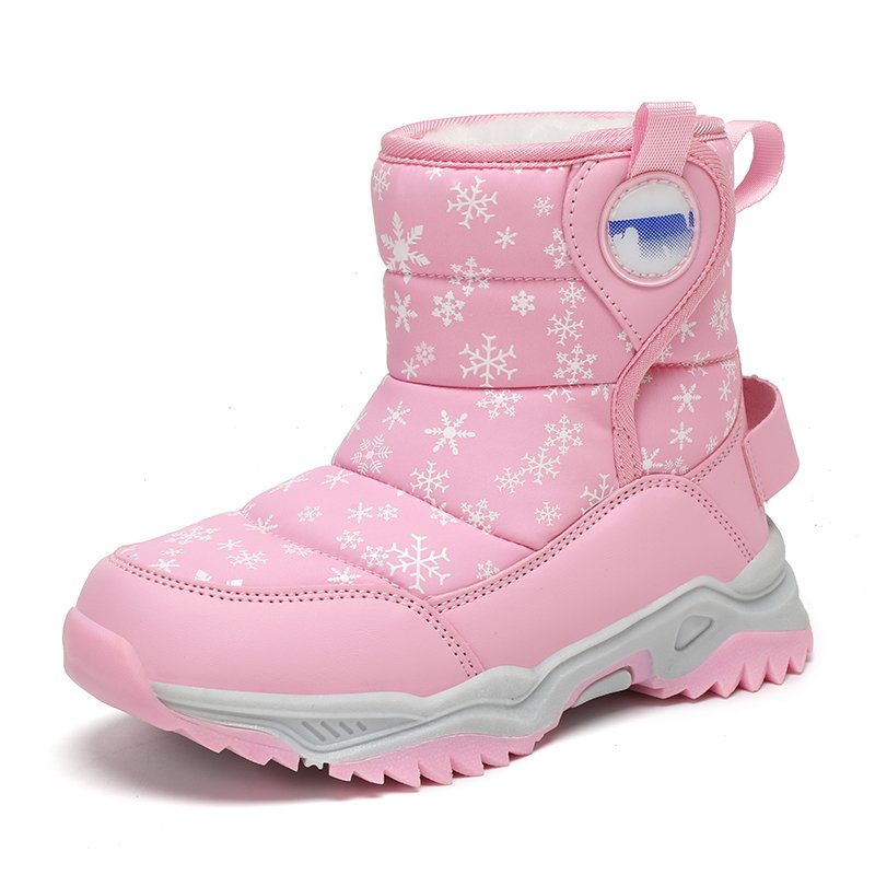 Children's snow boots Hiking shoes non-slip plus fleece thickened boots Warm shoes large children's cotton shoes