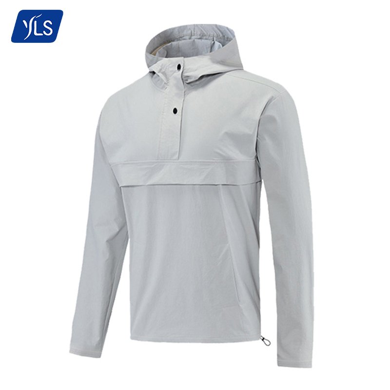 YLS Wholesale Fitness Clothing Men'S Lightweight Water Proof Jacket Long Sleeve Pullover Hoodie Hiking Jackets