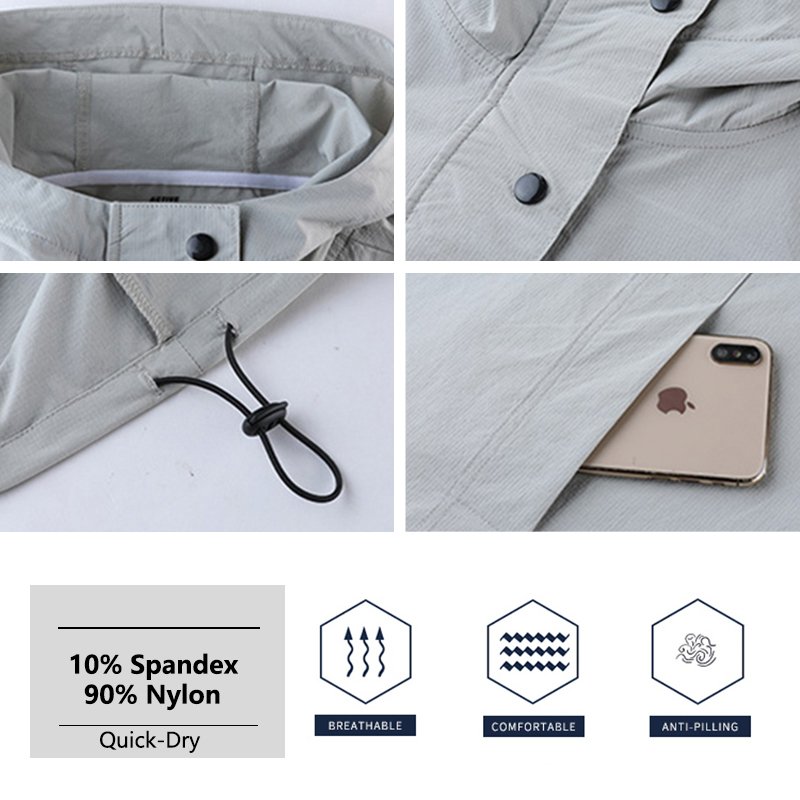 YLS Wholesale Fitness Clothing Men'S Lightweight Water Proof Jacket Long Sleeve Pullover Hoodie Hiking Jackets