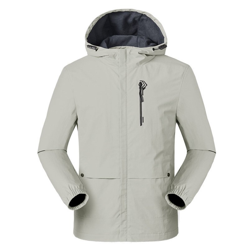 Wholesale custom winter jacket men outdoor hooded breathable windproof and rainproof breathable jacket mountaineering suit