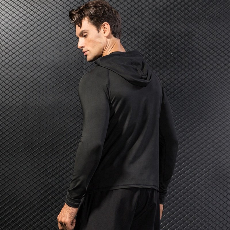 Mens Sports Coat Running Training Fitness Clothing Wholesale Long Sleeve Quick Drying Casual Zipper Hoodie