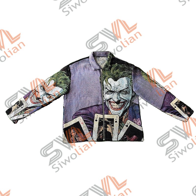 Plus Size Thick Winter Streetwear Warm coat Custom Men's Clothing Jacquard Tapestry Jacket For Men