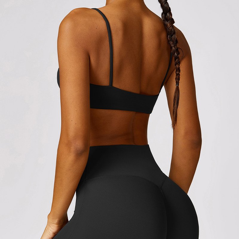 HEARUISAVY Naked Feeling Gym Suspender Bra Soft Sexy Quick Dry Jogging Sports Underwear Stretch Female Tight Fitness Wear Tops