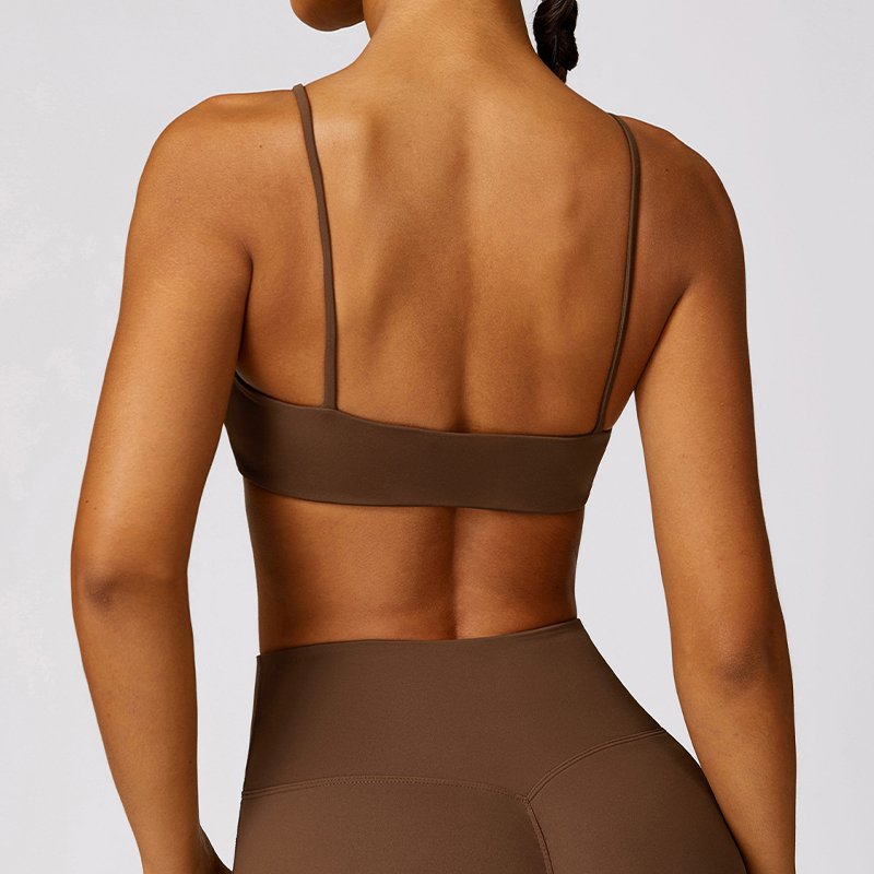 HEARUISAVY Naked Feeling Gym Suspender Bra Soft Sexy Quick Dry Jogging Sports Underwear Stretch Female Tight Fitness Wear Tops