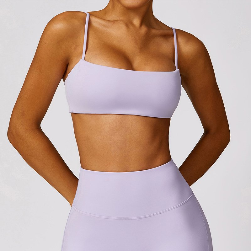 HEARUISAVY Naked Feeling Gym Suspender Bra Soft Sexy Quick Dry Jogging Sports Underwear Stretch Female Tight Fitness Wear Tops