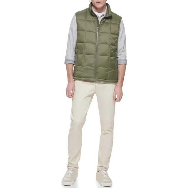 Waterproof Winter Polyester Cotton Sleeveless Puffer Zipper Quilted Men's Clothing Vest High Street Style In Wholesale Price