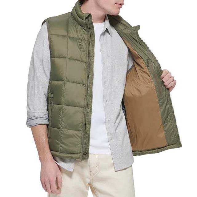 Waterproof Winter Polyester Cotton Sleeveless Puffer Zipper Quilted Men's Clothing Vest High Street Style In Wholesale Price