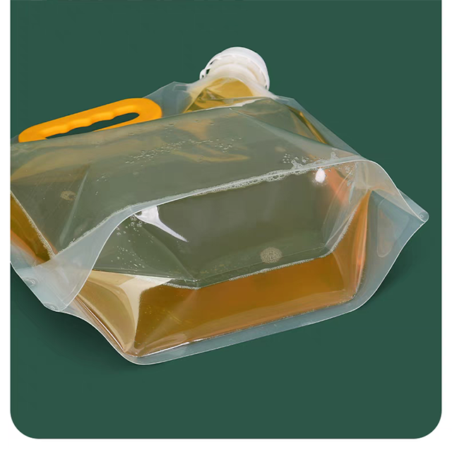 Custom Size Water Storage Container Spout Pouch Flat Bottom Collapsible Outdoor Hiking Water Jug With Handle Packing Bags