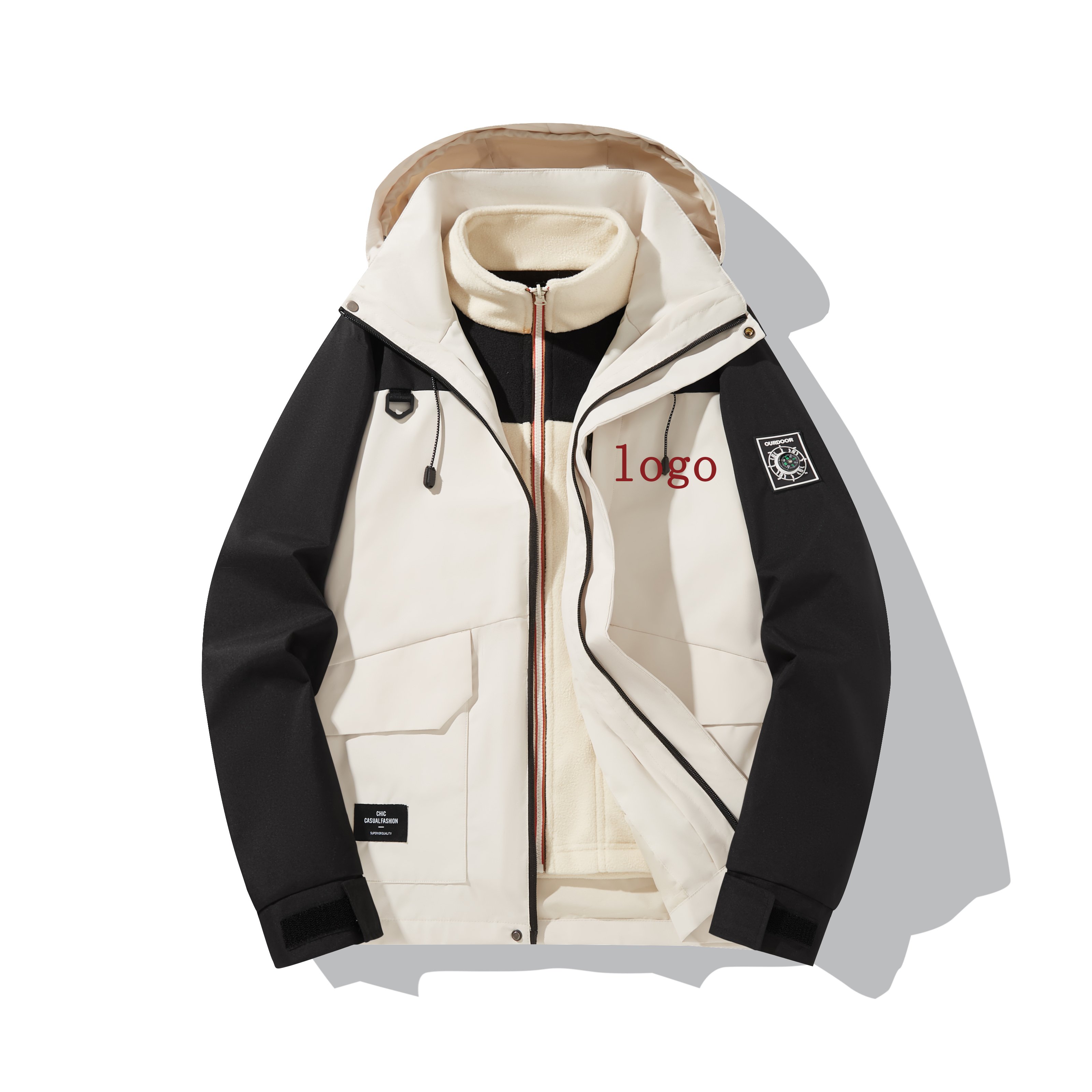 JF 3-in-1 Waterproof Windbreaker Coat for Outdoor Activities - Mountain Climbing and Hiking